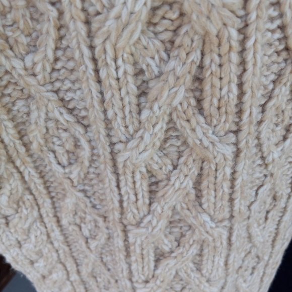 NWT Banana Republic Italian Wool Blend Chunky Cable Knit Scarf Oatmeal Beige - Picture 8 of 11